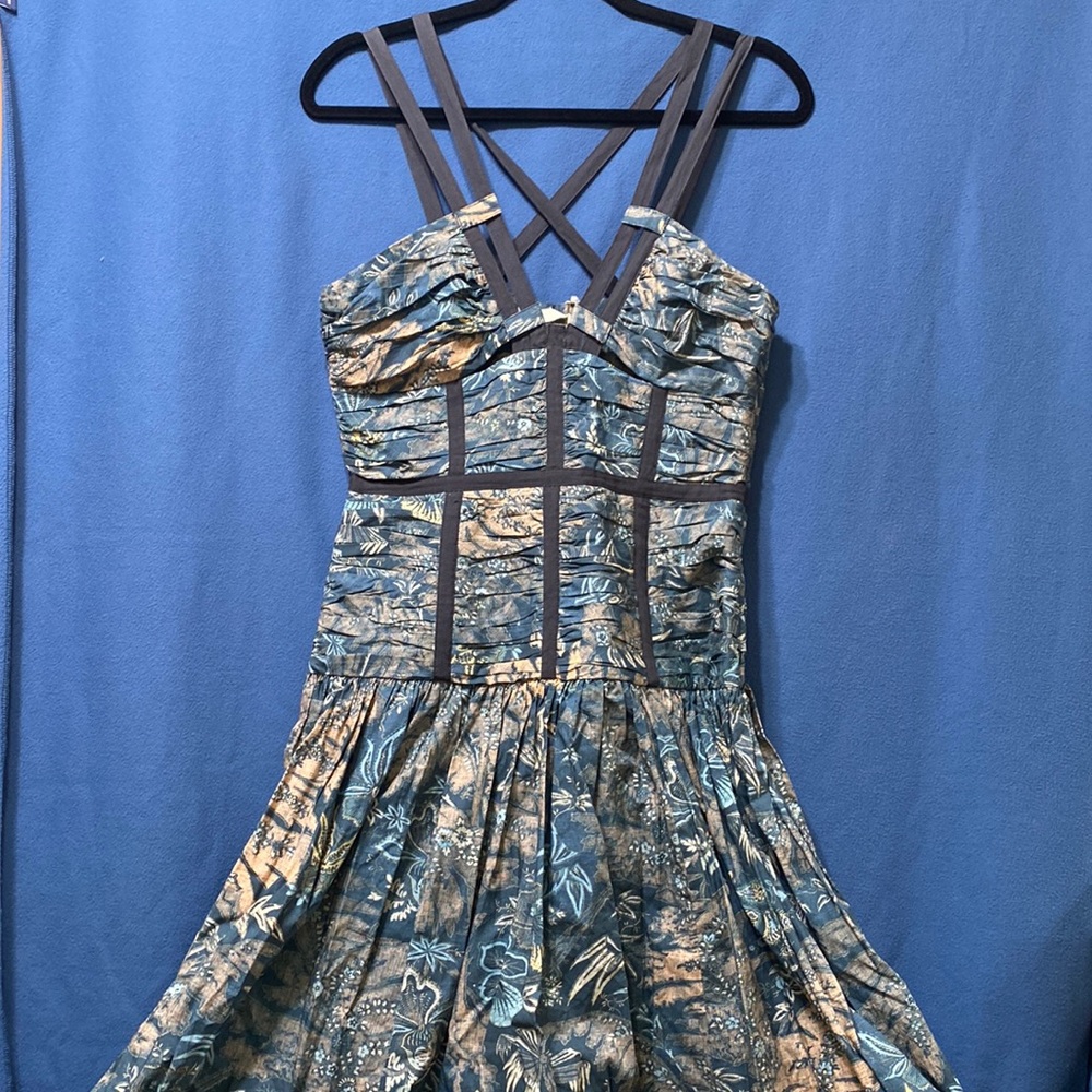 New Ulla Johnson 100% cotton dress size 6, handmade side zipper New York